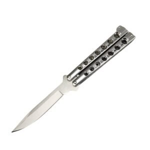 Navaja Balisong Helix Butterfly de alta calidad, color plateado