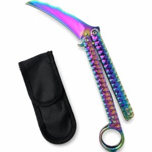 Balisong Karambit Eagle Claw Variación Cuchillo Arrojador Color Edición Titanio