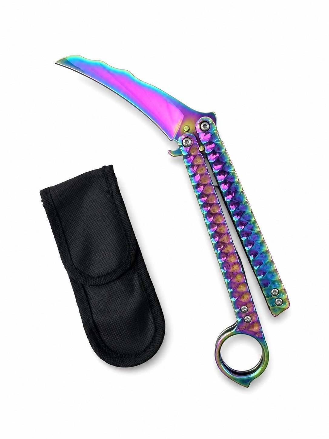 17367-main-white-clean.jpg Balisong Karambit Eagle Claw Variación Cuchillo Arrojador Color Edición Titanio