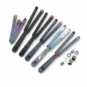 Cuchillo de mariposa con tapa, cuchillo de mano, cuchillo de plástico elegante, cuchillo plegable de entrenamiento, caja fuerte para calamar, sin borde abierto