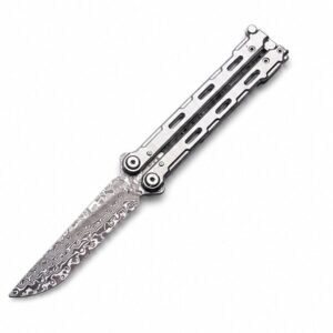 Cuchillo de entrenamiento con cuchillo mariposa de Damasco