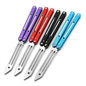 Cuchillo Balisong de entrenamiento con ranura brillante de aluminio V4 Butterfly 6061