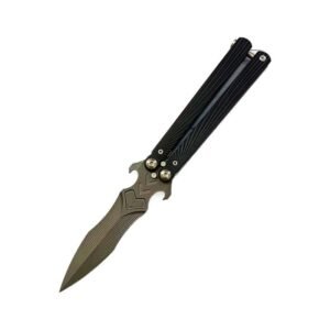 Cuchillo de mariposa con mango de aluminio sin afilar, cuchillo de entrenamiento para práctica, cuchillo plegable de lujo para mano